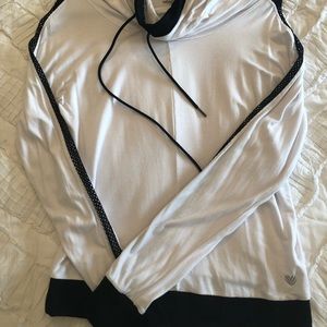 Black and white “cowl neck” hoodie